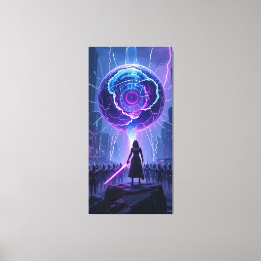 Metamorfose Sci-Fi Poster - Futuristische krijger Canvas Afdruk (Voorkant)