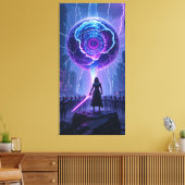 Metamorfose Sci-Fi Poster - Futuristische krijger Canvas Afdruk (Insitu (Woonkamer))