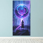Metamorfose Sci-Fi Poster - Futuristische krijger Canvas Afdruk (Insitu (Houten vloer))