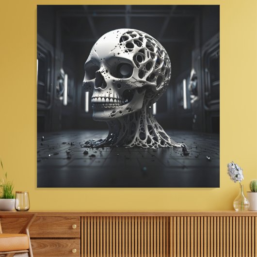 Metamorfose van etherische schedel canvas afdruk (Insitu (Woonkamer))