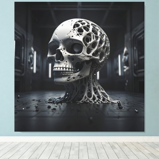 Metamorfose van etherische schedel canvas afdruk (Insitu (Houten vloer))