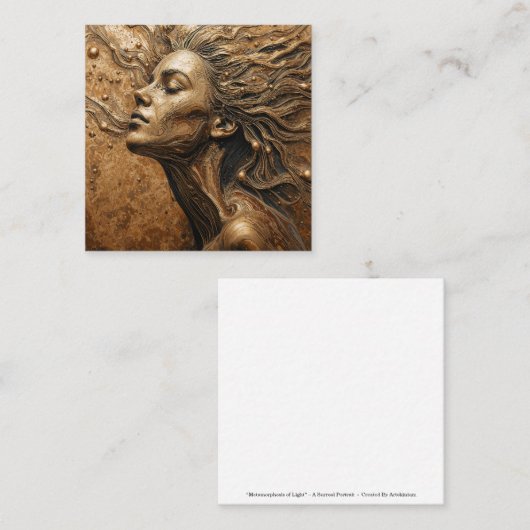 “Metamorphosis of Light” – A Surreal Portrait Vierkante Visitekaartje (Voorkant / Achterkant)