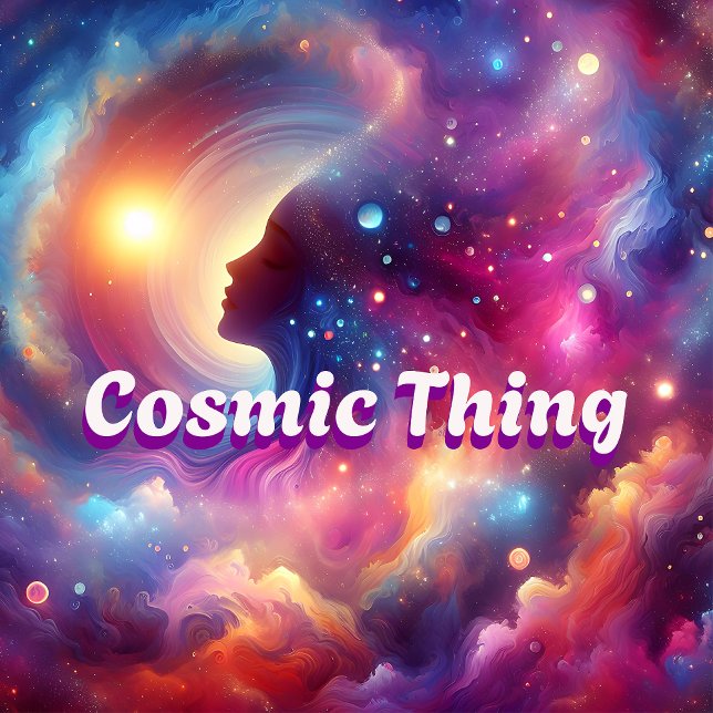 Metaphysical-themed throw pillow "Cosmic Thing".   Kussen (Cosmic Thing redux)