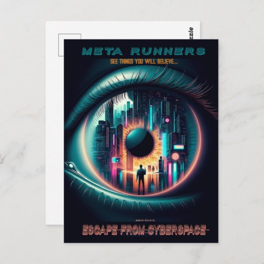 'MetaRunners' Ontsnappen uit Cyberspace: Briefkaar Briefkaart (Voorkant / Achterkant)