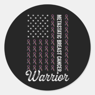 Metastatic Breast Cancer Awareness Warrior 3 Ronde Sticker