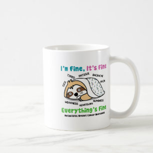 Metastatische Borstkanker Bewustzijn I'm Fine It's Koffiemok
