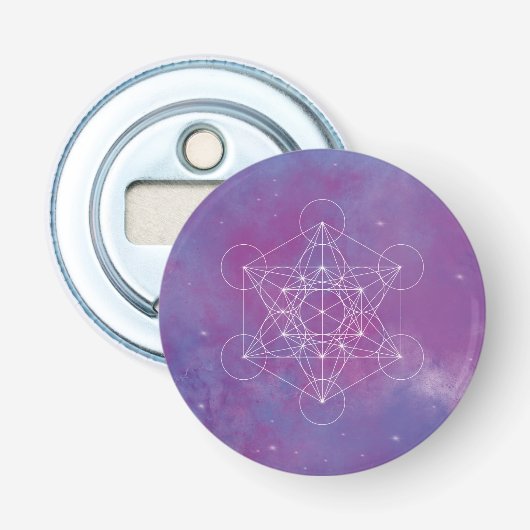 Metatron, chakra,zen,heilige geometrie, engel, button flesopener (Voorkant)