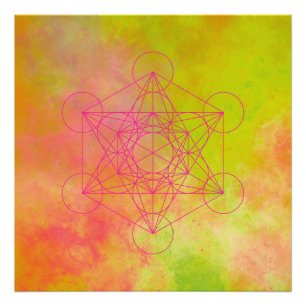 Metatron, chakra,zen,heilige geometrie, engel, foto afdruk