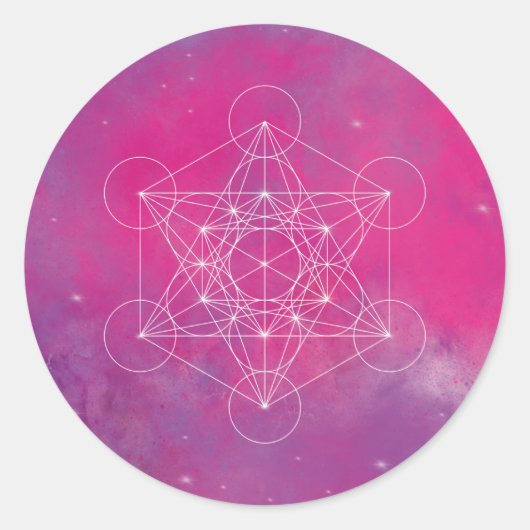Metatron, chakra,zen,heilige geometrie, engel ronde sticker (Voorkant)