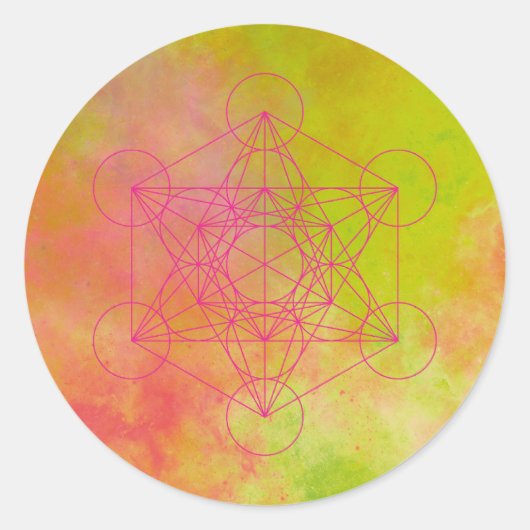 Metatron, chakra,zen,heilige geometrie, engel, ronde sticker (Voorkant)