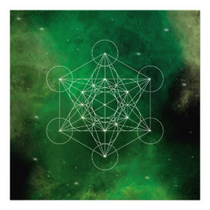 Metatron, chakra, zen, sacrale geometrie, engel foto afdruk