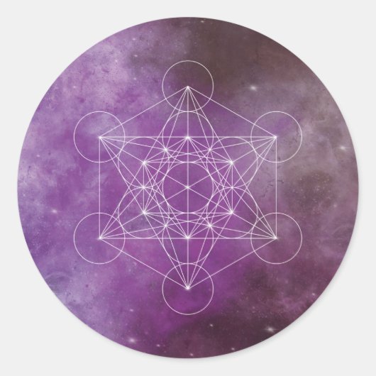 Metatron, chakra, zen, sacrale geometrie, engel ronde sticker (Voorkant)