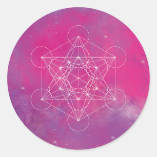 Metatron, chakra, zen, sacrale geometrie, engel ronde sticker
