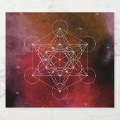 Metatron, chakra, zen, sacrale geometrie, engel sparkling wijnetiket (Enkel label)