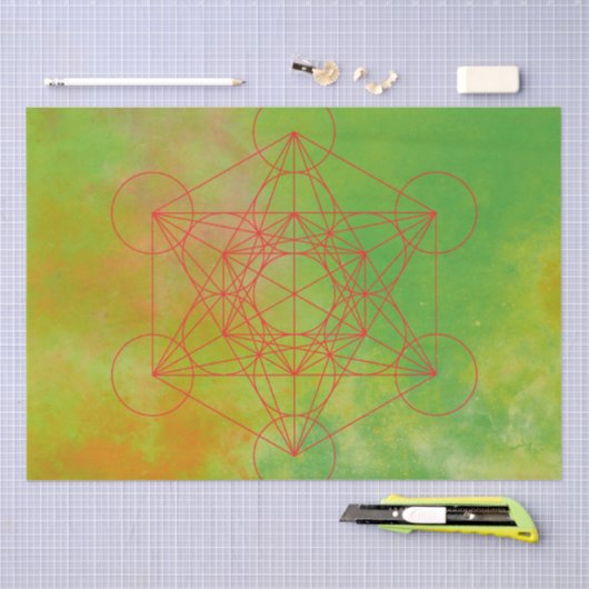 Metatron, chakra, zen, sacrale geometrie, engel tissuepapier (Craft)