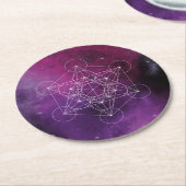 metatron, chakra, zen, sacred geometric, engel; ronde kartonnen onderzetter (Gebogen)