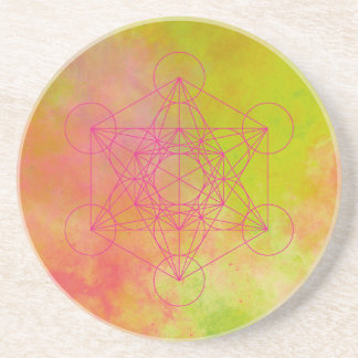 metatron, chakra, zen, sacred geometric, engel; zandsteen onderzetter
