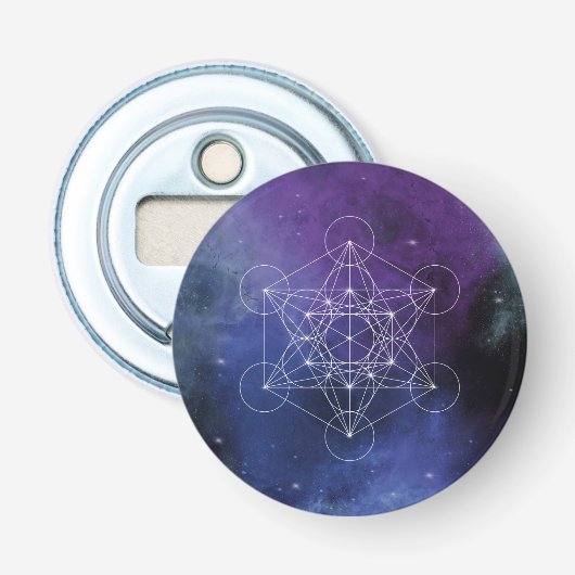 Metatron, chakra, zen, sacred geometric, geometry button flesopener (Voorkant)