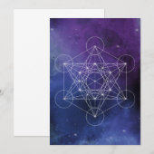 Metatron, chakra, zen, sacred geometric, geometry kaart (Voorkant / Achterkant)