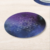 Metatron, chakra, zen, sacred geometric, geometry ronde kartonnen onderzetter (Gebogen)