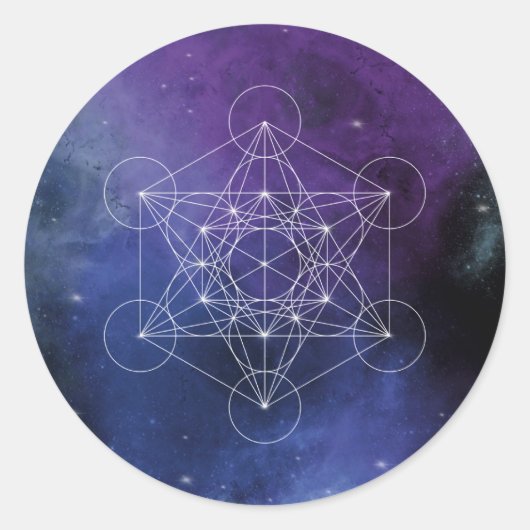 Metatron, chakra, zen, sacred geometric, geometry ronde sticker (Voorkant)