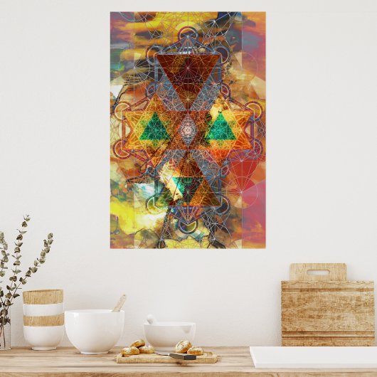 Metatron Colorscape Mandala Art Poster (Keuken)