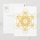 Metatron Cube Gold Briefkaart (Voorkant / Achterkant)