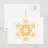 Metatron Cube Gold Briefkaart (Voorkant / Achterkant)
