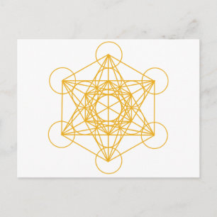 Metatron Cube Gold Briefkaart