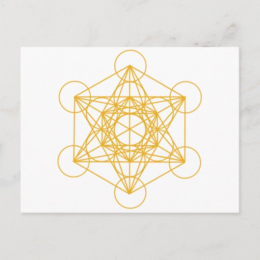 Metatron Cube Gold Briefkaart (Voorkant)