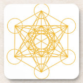 Metatron Cube Gold Drankjes Onderzetter (Voorkant)