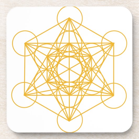 Metatron Cube Gold Drankjes Onderzetter (Voorkant)