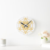 Metatron Cube Gold Ronde Klok (Huis)