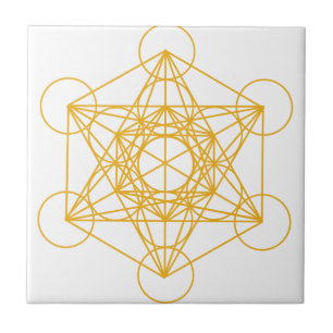 Metatron Cube Gold Tegeltje