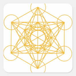 Metatron Cube Gold Vierkante Sticker