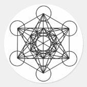 Metatron Cube Ronde Sticker (Voorkant)