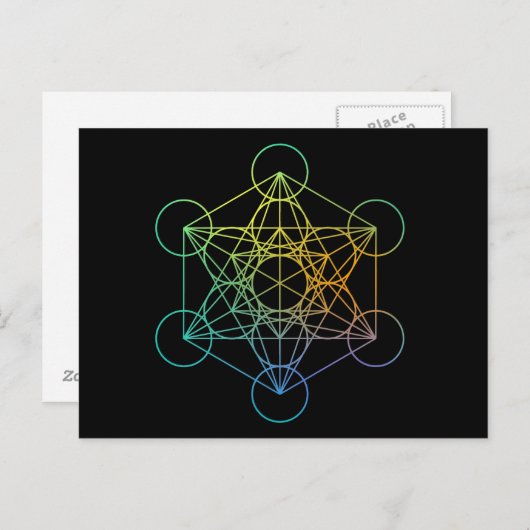 Metatron Cube Sacred Geometry Briefkaart (Voorkant / Achterkant)