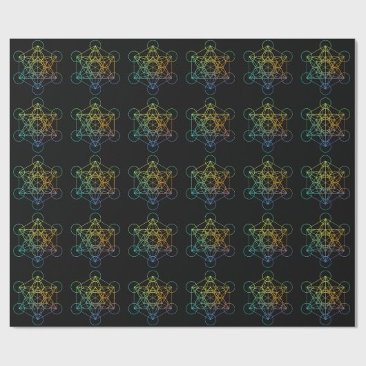 Metatron Cube Sacred Geometry Cadeaupapier (Vlak)