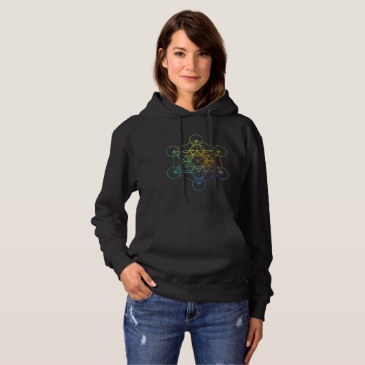 Metatron Cube Sacred Geometry Hoodie (Voorkant volledig)