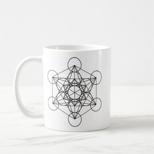 Metatron Cube Sacred Geometry Koffiemok (Links)