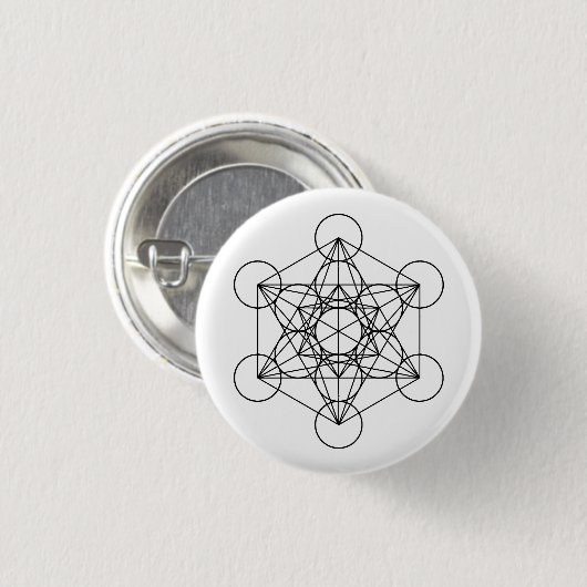 Metatron Cube Sacred Geometry Ronde Button 3,2 Cm (Voorkant /achterkant)