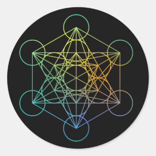 Metatron Cube Sacred Geometry Ronde Sticker
