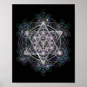 Metatron Kubus Sacred Geometry T-shirt - Spirituee Poster