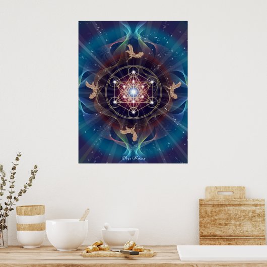 Metatron - Merkabah- Sacred geometry Poster (Keuken)