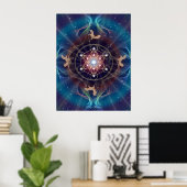Metatron - Merkabah- Sacred geometry Poster (Thuiskantoor)