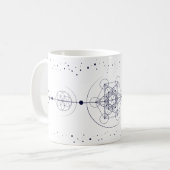 Metatron moon and sterren sacred geometry blue koffiemok (Voorkant links)