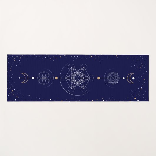 Metatron moon en sterren heilige meetkunde yogamat (Voorkant (horizontaal))