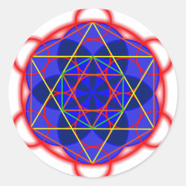 Metatron RedBlue Ronde Sticker
