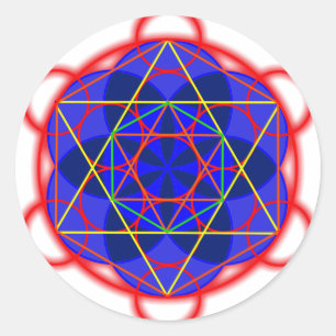 Metatron RedBlue Ronde Sticker