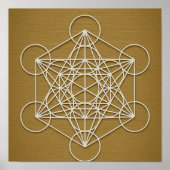 Metatron’s Cube Bronzen Wit Poster (Voorkant)